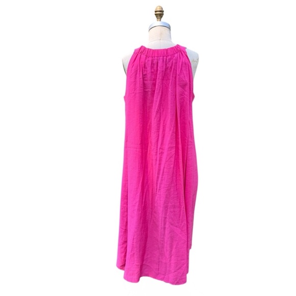COS Racerneck midi shift dress in hot pink with pockets. Size 12 - Picture 7 of 11
